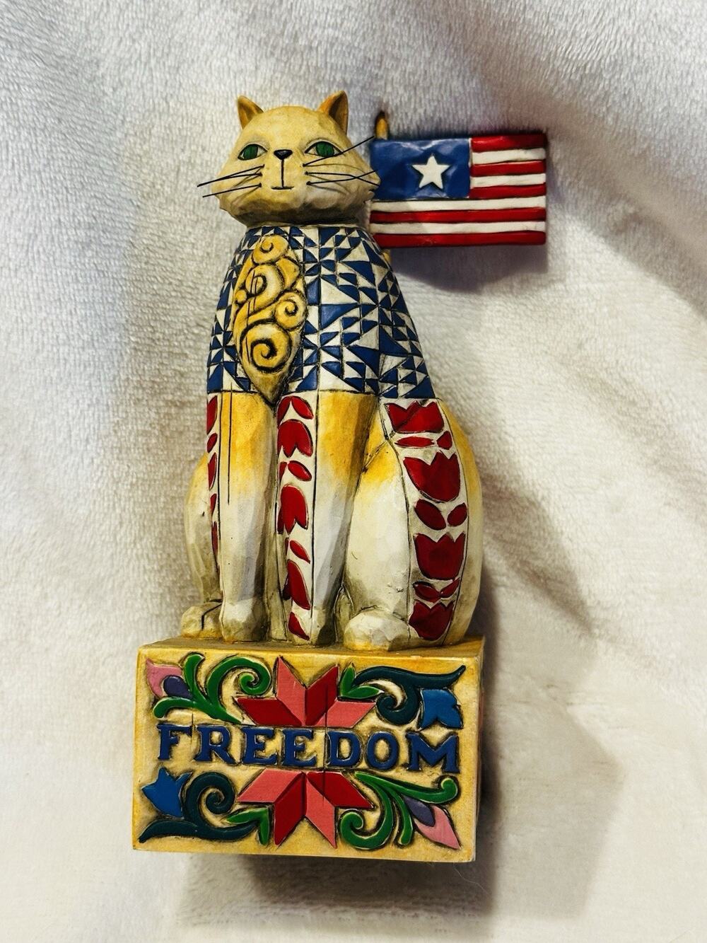 Jim Shore Heartwood Creek Cat V117047 "With Liberty and Justice for All" 2003